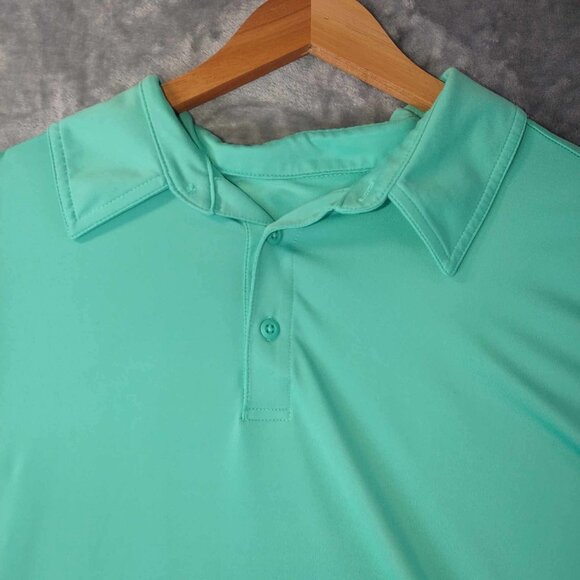 All‎ In Motion Men's XL Mint Green Vibrant Preppy Stretchy Athleisure Polo Shirt - Picture 5 of 7